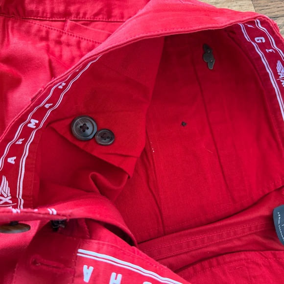 A|X Armani Exchange Men’s Red Pants 100% Cotton Size 33 - Picture 12 of 14